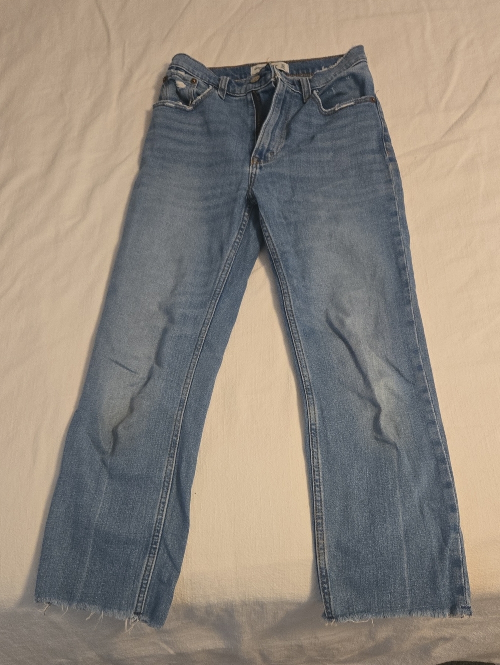 Abercrombie & Fitch Women's Light Blue Straight Leg Jeans